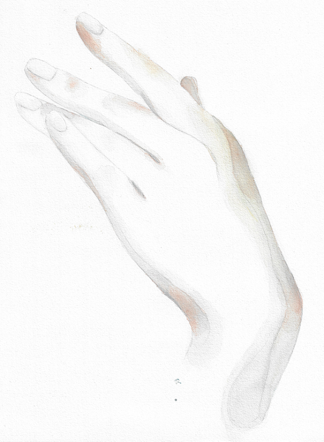 Detalle acuarela mano